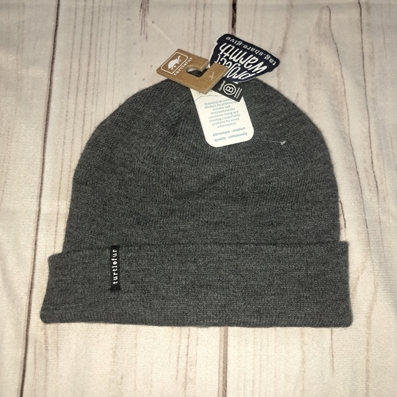 Turtle Fur Explorer Knit Cuffed Beanie Hat Charcoal Gray - Picture 1 of 4